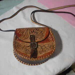 Brown Leather Hand Tool Crossbody